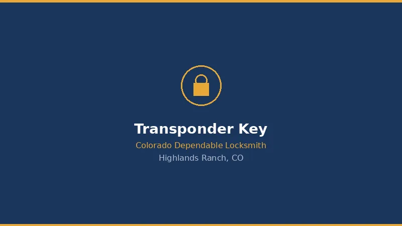 Transponder Key Programming in Highlands Ranch, CO